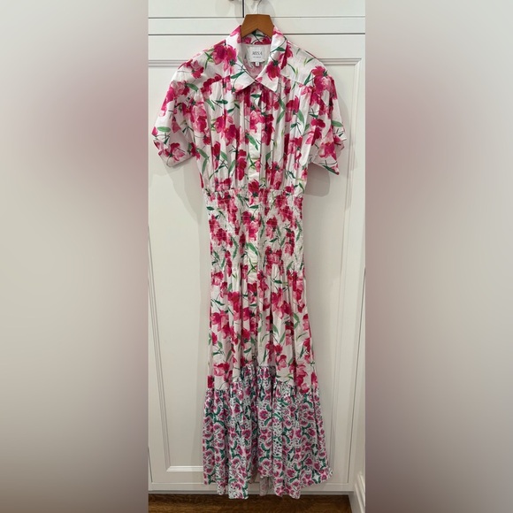 Misa White & Pinks Floral Maxi Dress—STUNNING! Beautiful Fabric! Like New! Small - Picture 1 of 10